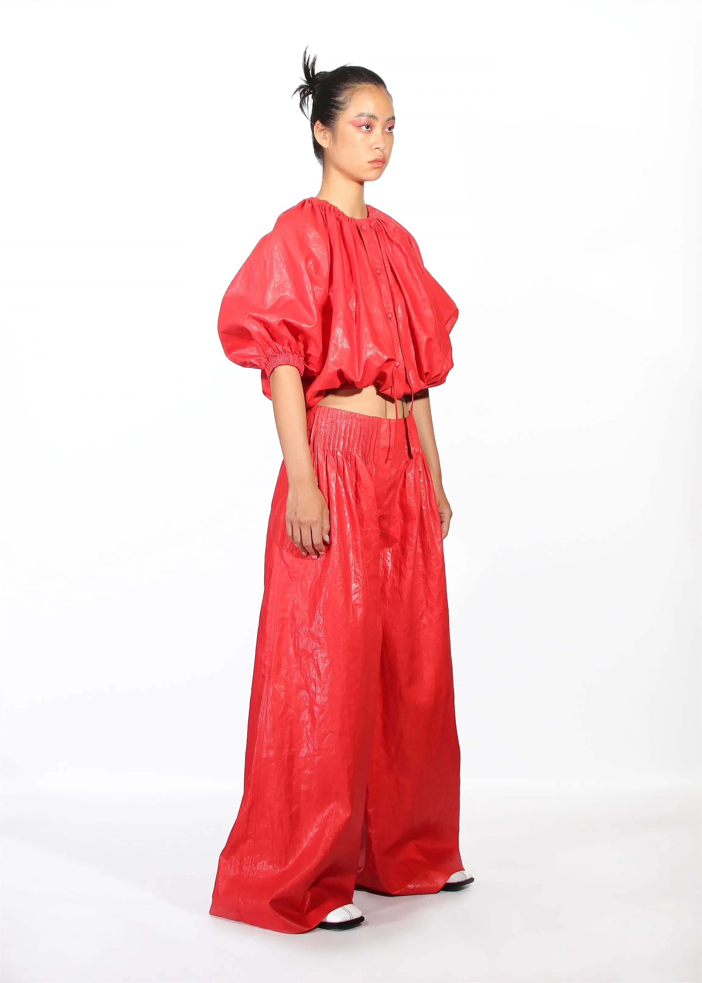 Pin-Tuck Wide Trousers