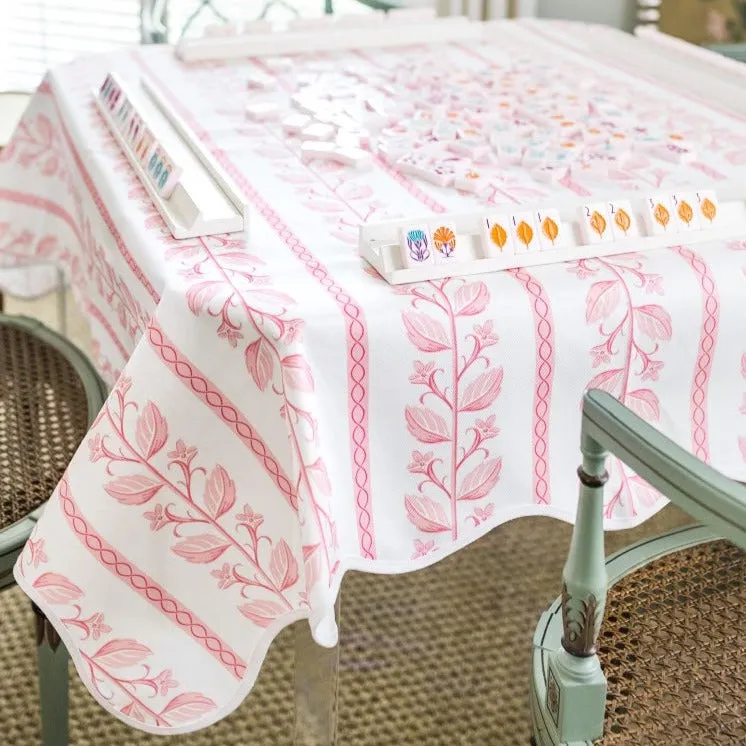 Pink Botanical Stripe Game Table Topper