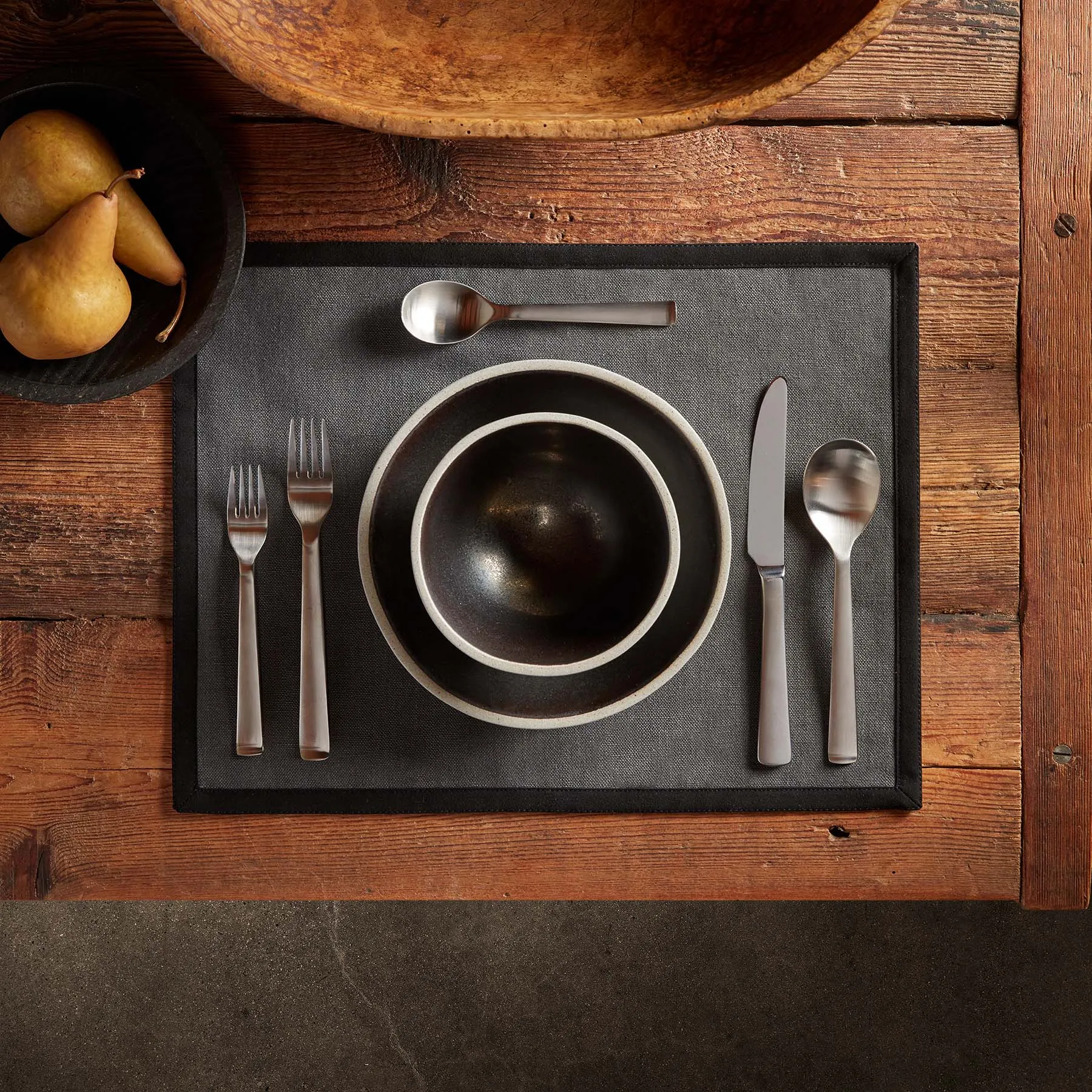 Placemat with Suede Trim - Ink
