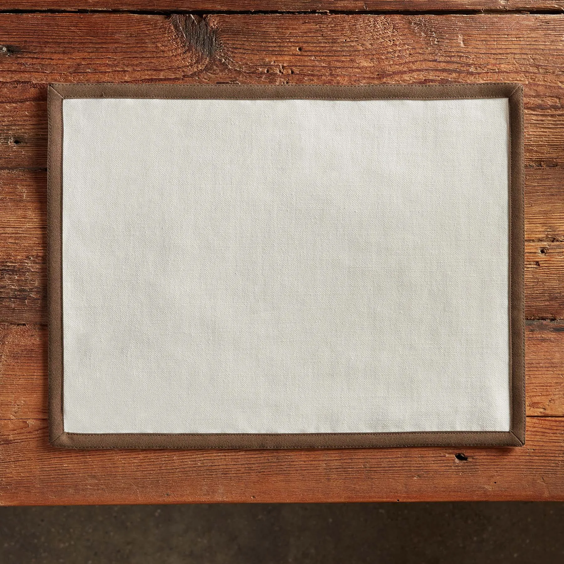 Placemat with Suede Trim - Oyster
