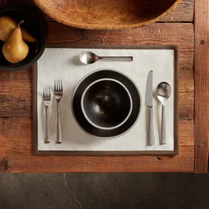 Placemat with Suede Trim - Oyster