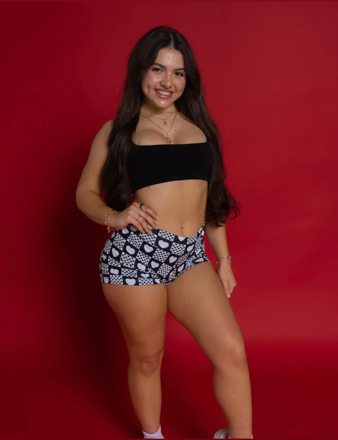 Plaid Hearts - Booty Shorts (Full Coverage) ♻️