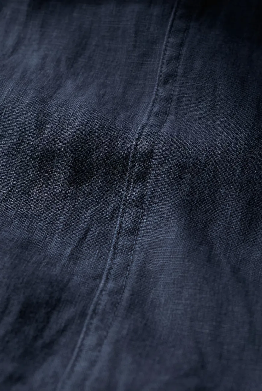 Poleacre Cropped Linen Trousers - Maritime
