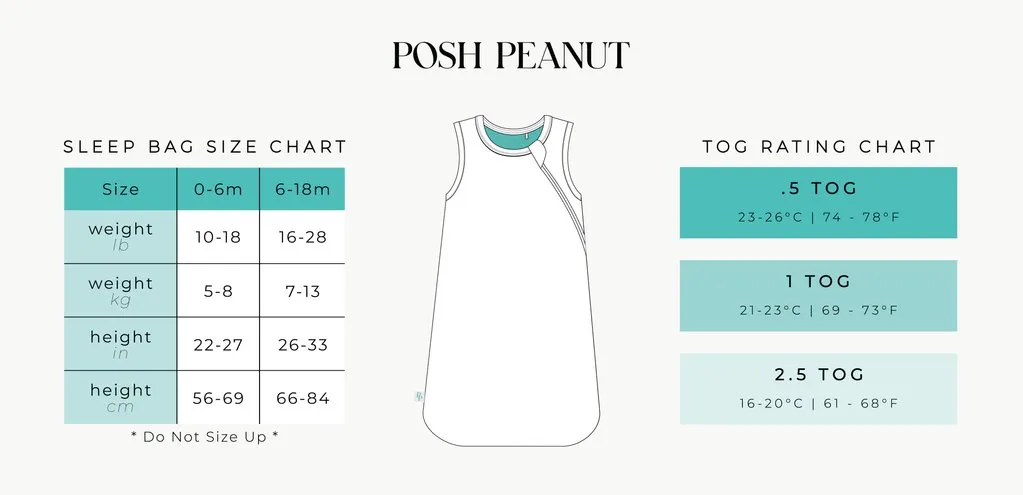 Posh Peanut 2.5 Tog Sleeveless Sleep Bag - Cadet