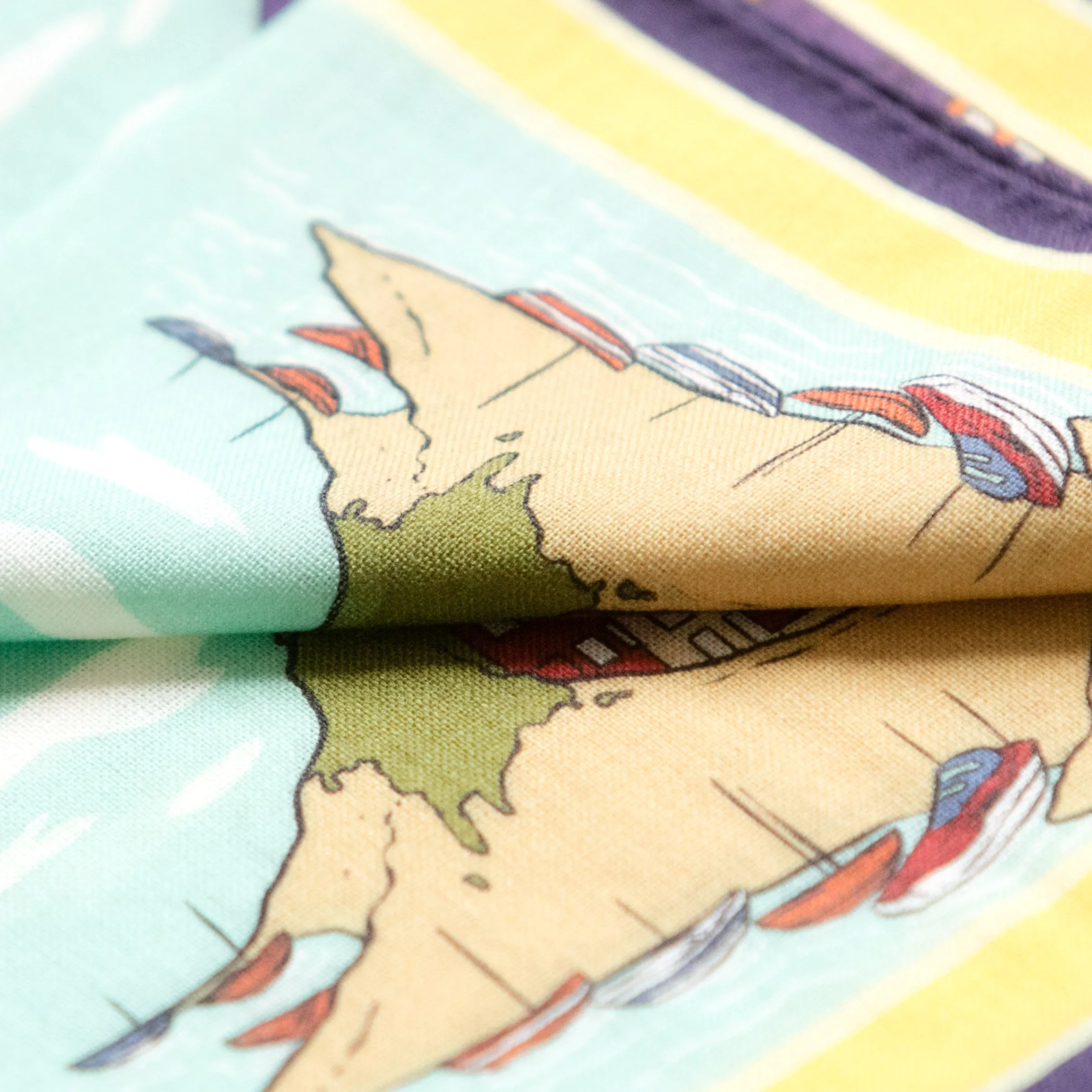 Positano Pocket Square - Sea Blue and Yellow
