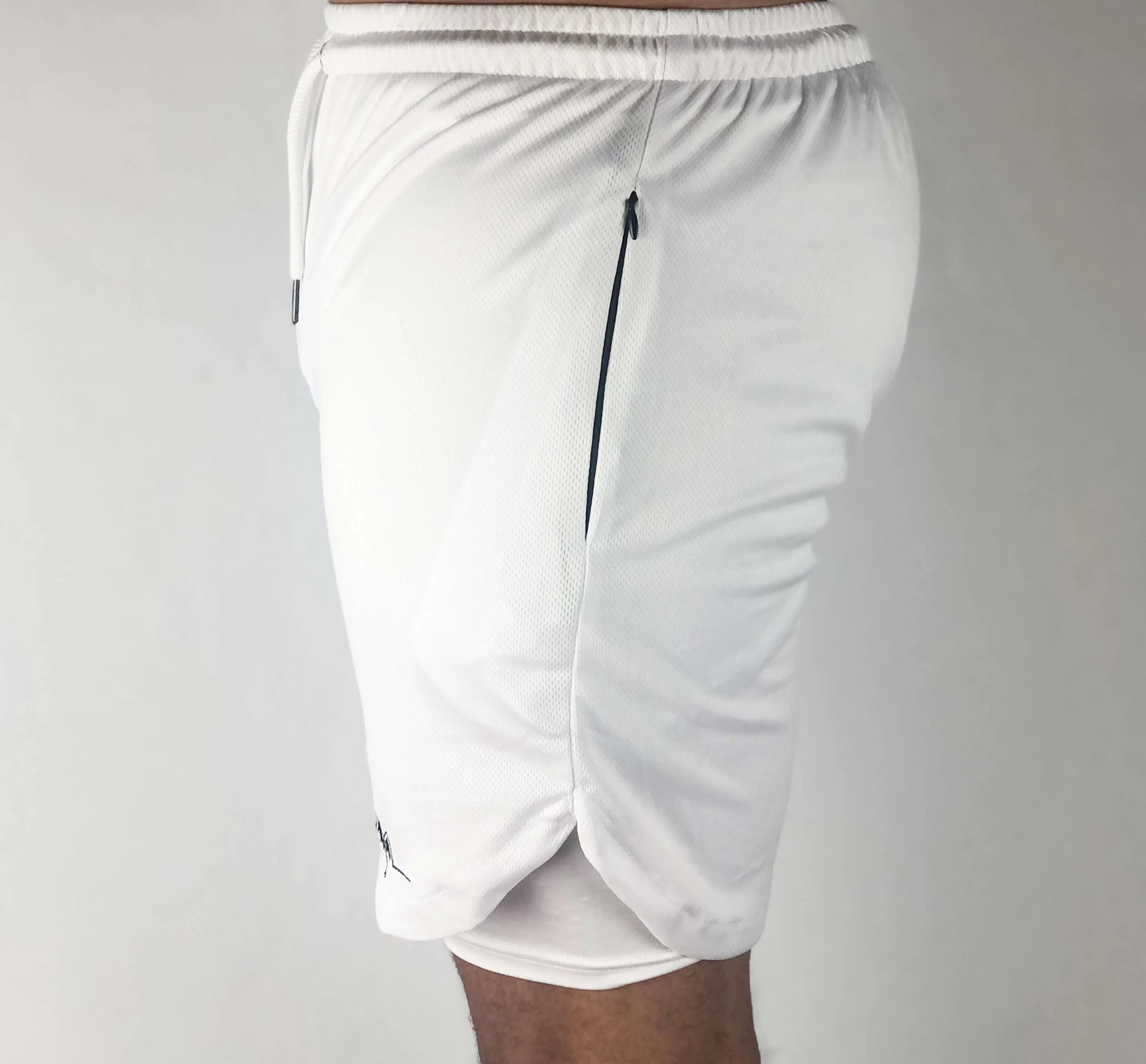 Premium Shorts w/ Compression - White