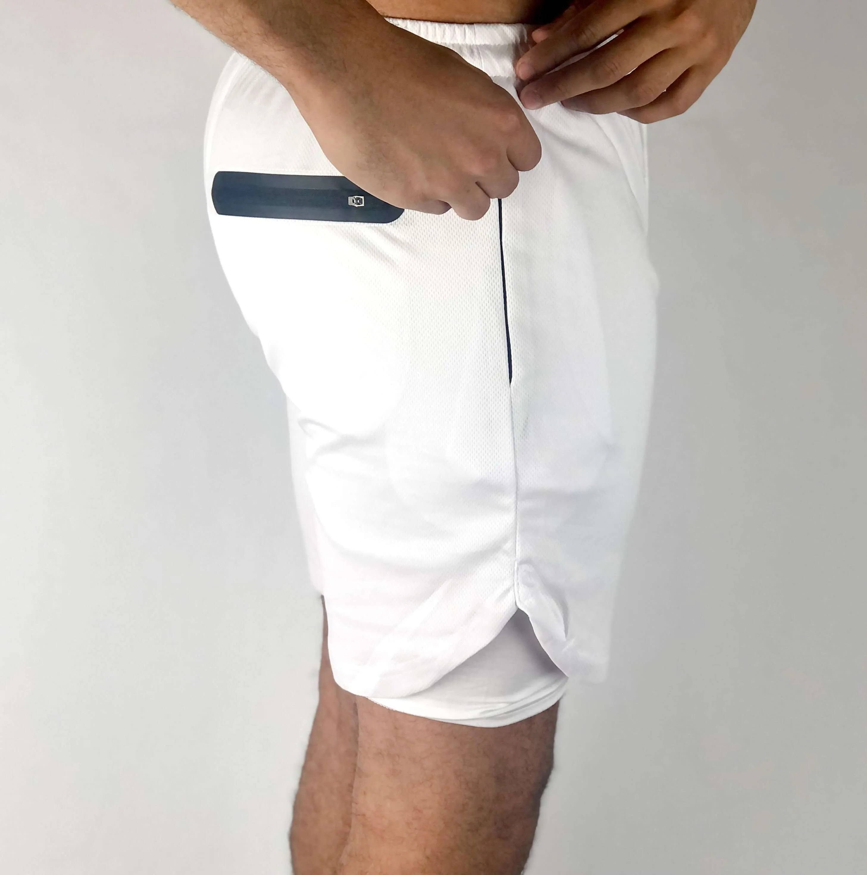 Premium Shorts w/ Compression - White