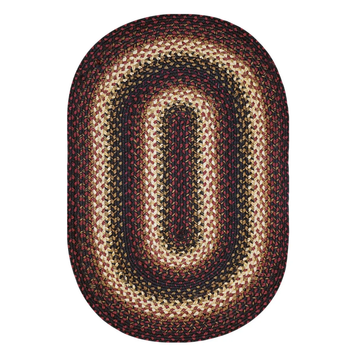 Prescott Black Braided Jute Oval Rugs