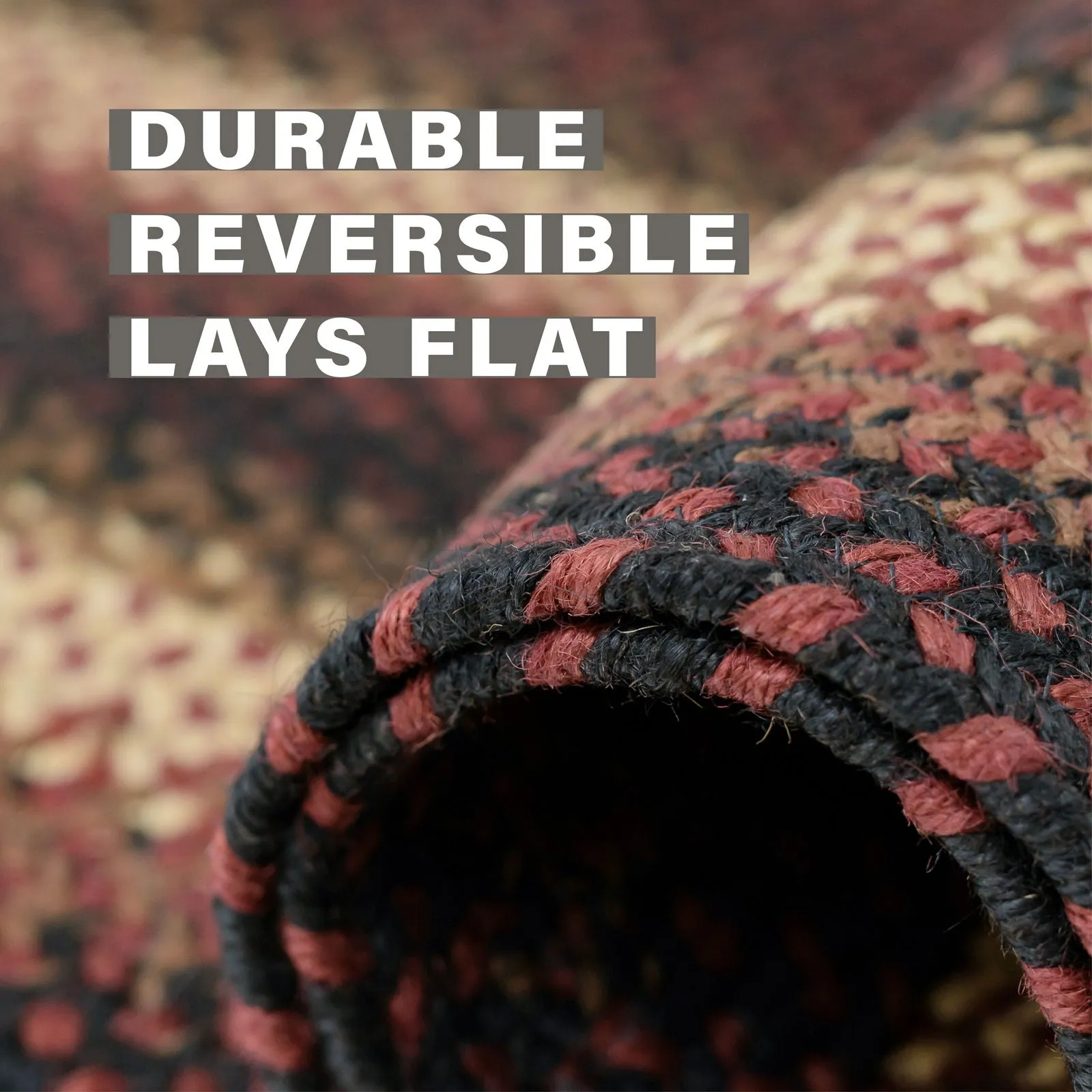 Prescott Black Braided Jute Oval Rugs