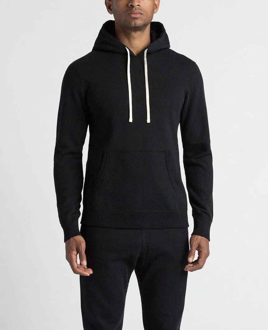 Pullover Hoodie Midweight Terry Black