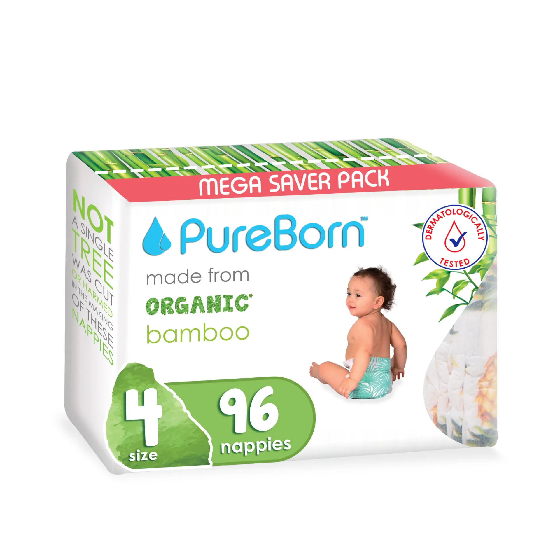Pureborn Nappies Size 4