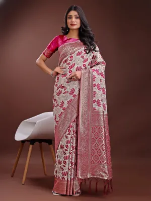 Purple Linen Cotton Saree