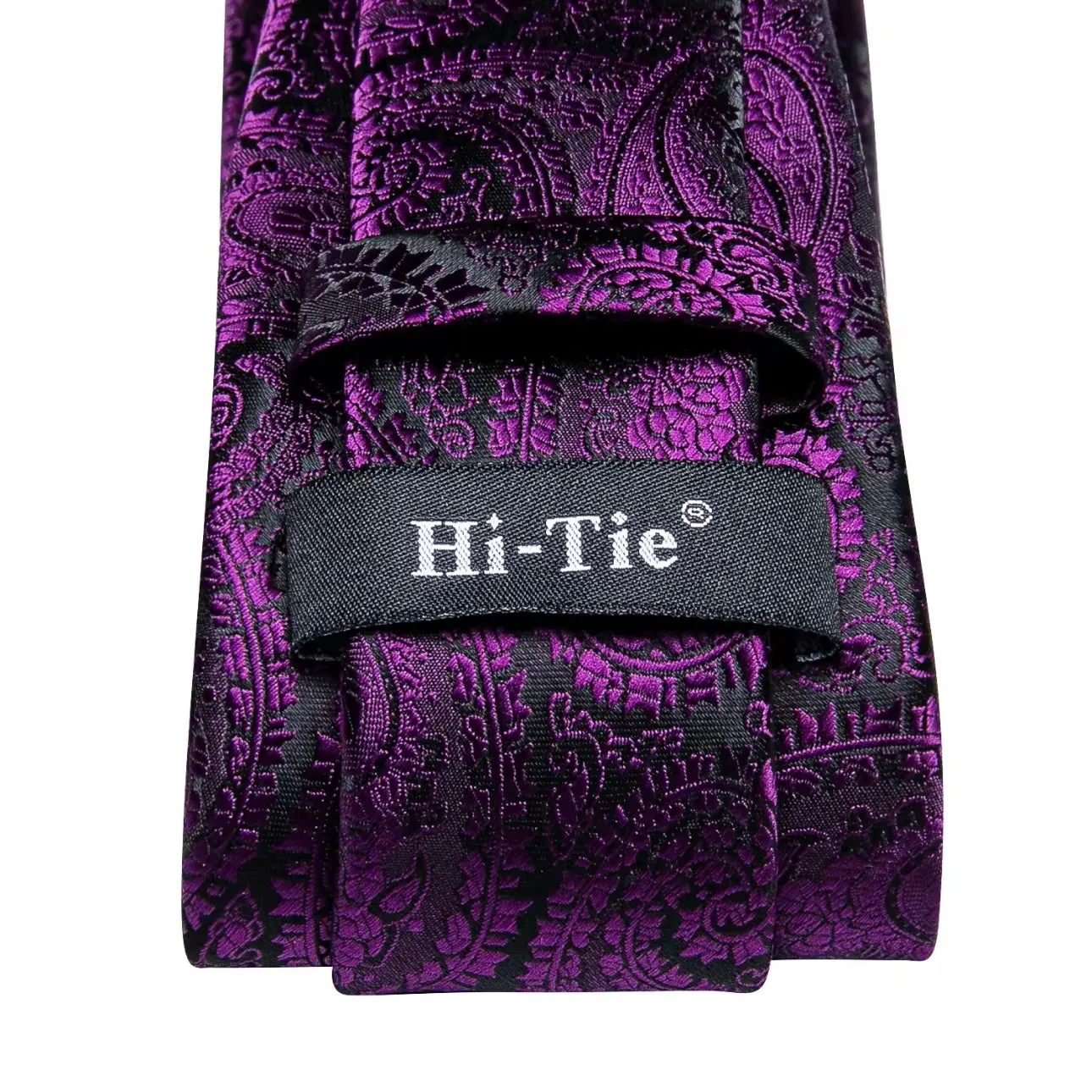 Purple Violet Black Paisley Necktie Set