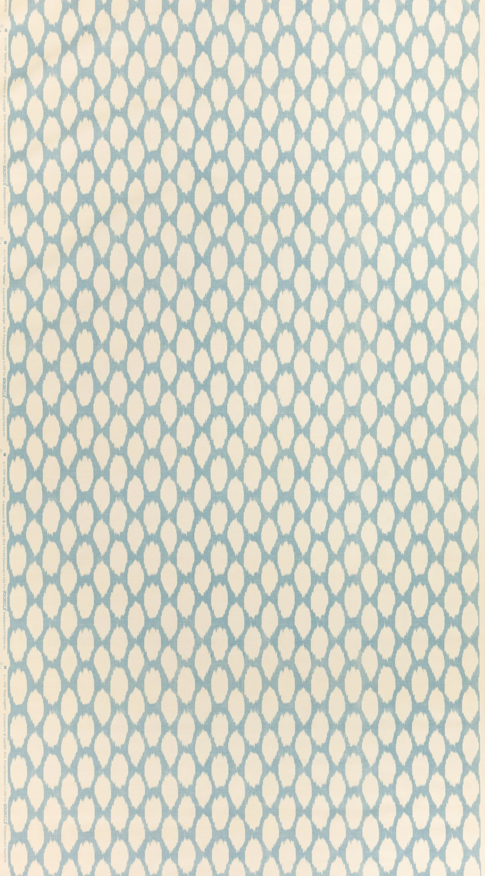Quadrille Fabric: Adras Reverse - Custom New Soft Windsor Blue on Tinted Belgian Linen / Cotton