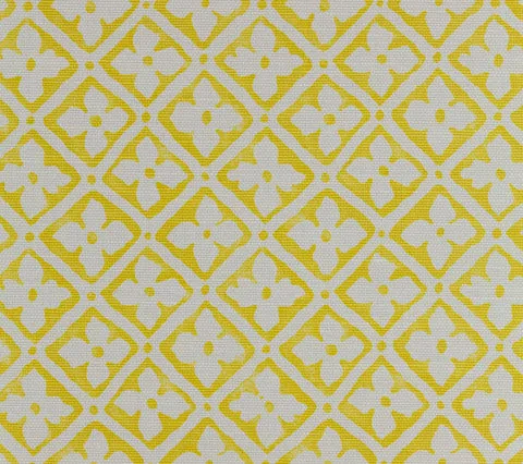 Quadrille Fabric: Puccini - Custom Inca Gold on White Belgian Linen / Cotton