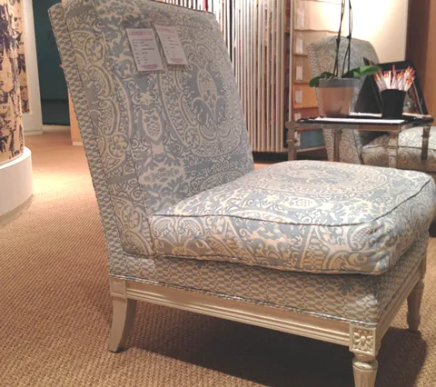 Quadrille Fabric: Veneto - Custom Light French Green on Tinted Belgian Linen / Cotton