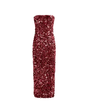 RAYNA SEQUIN BUSTIER MAXI DRESS