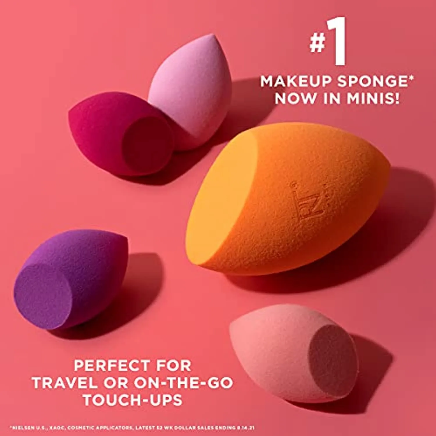 Real Techniques Mini Miracle Complexion Sponge Makeup Blender, Beauty Sponge For Touch Ups, Professional Makeup Tool, Cruelty Free, Latex Free, Perfect For Travel or On The Go, 4 Count