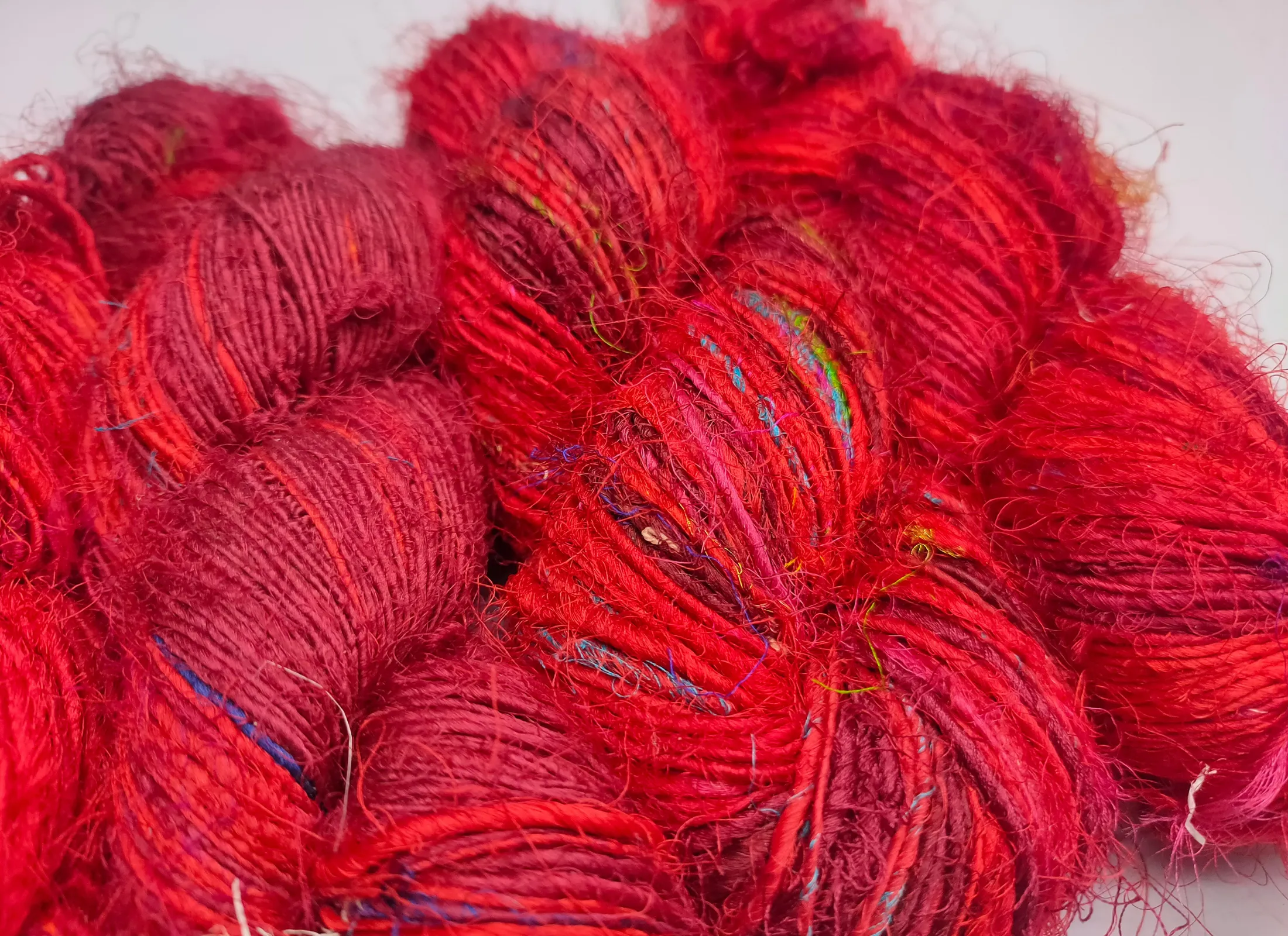 Recycled Sari Silk Yarn Prime Blood