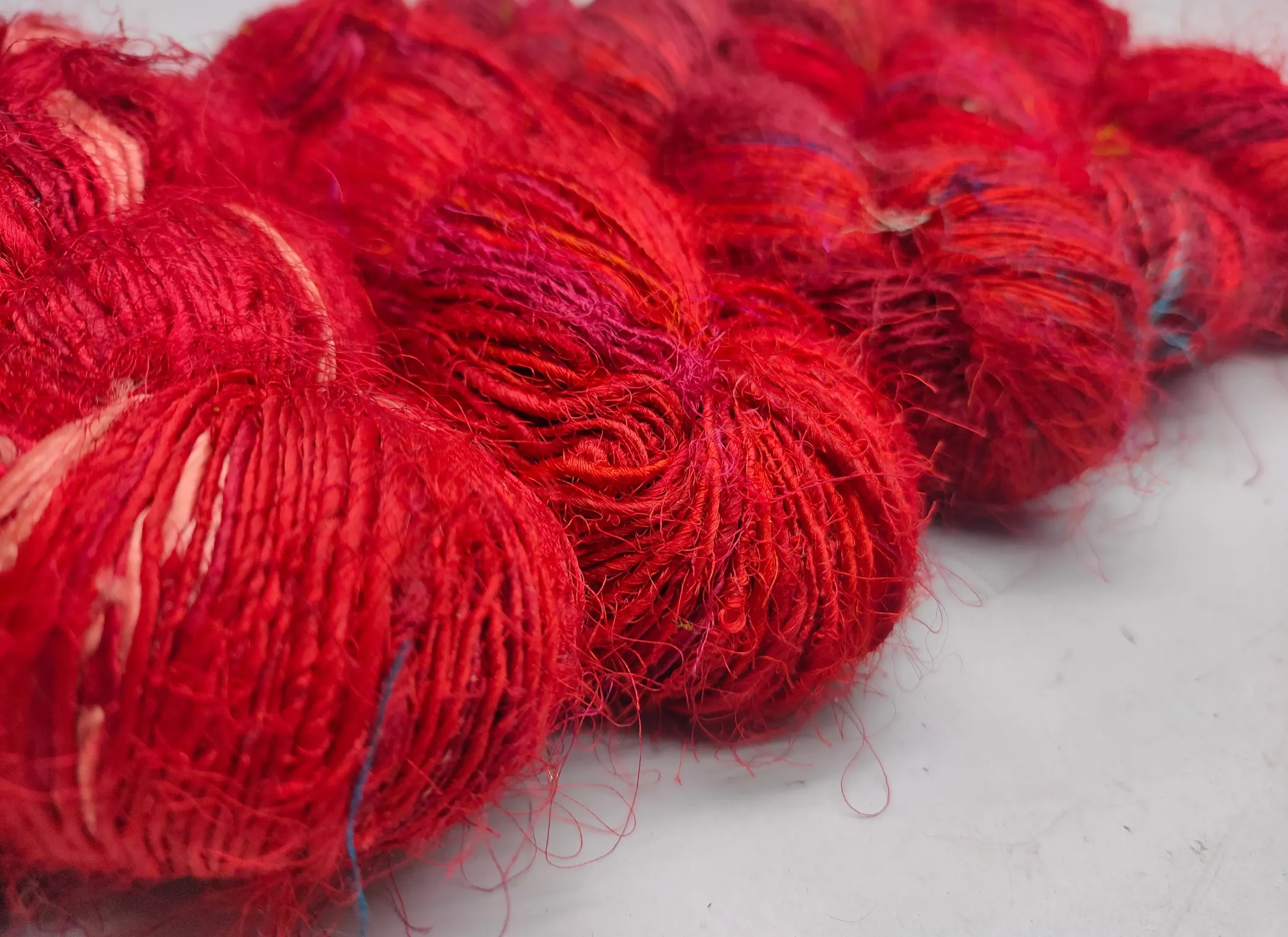 Recycled Sari Silk Yarn Prime Blood