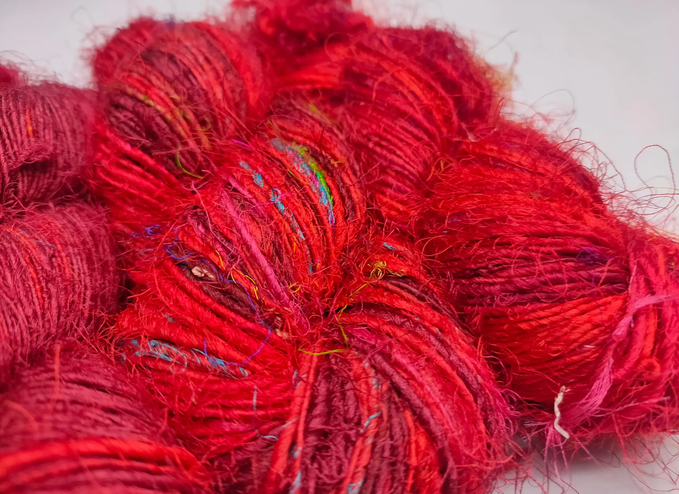 Recycled Sari Silk Yarn Prime Blood