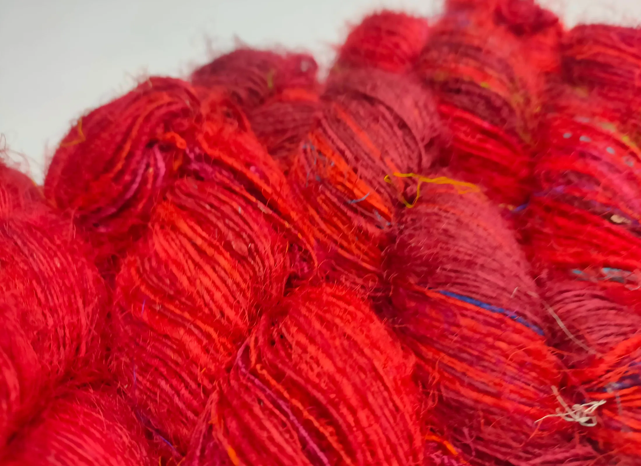 Recycled Sari Silk Yarn Prime Blood