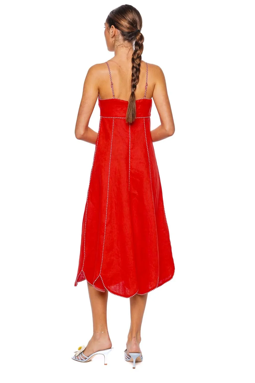 Red Sleeveless Bow Tie Maxi Dress