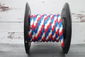 Red White & Blue Solid Braided Multifilament Polypropylene Rope