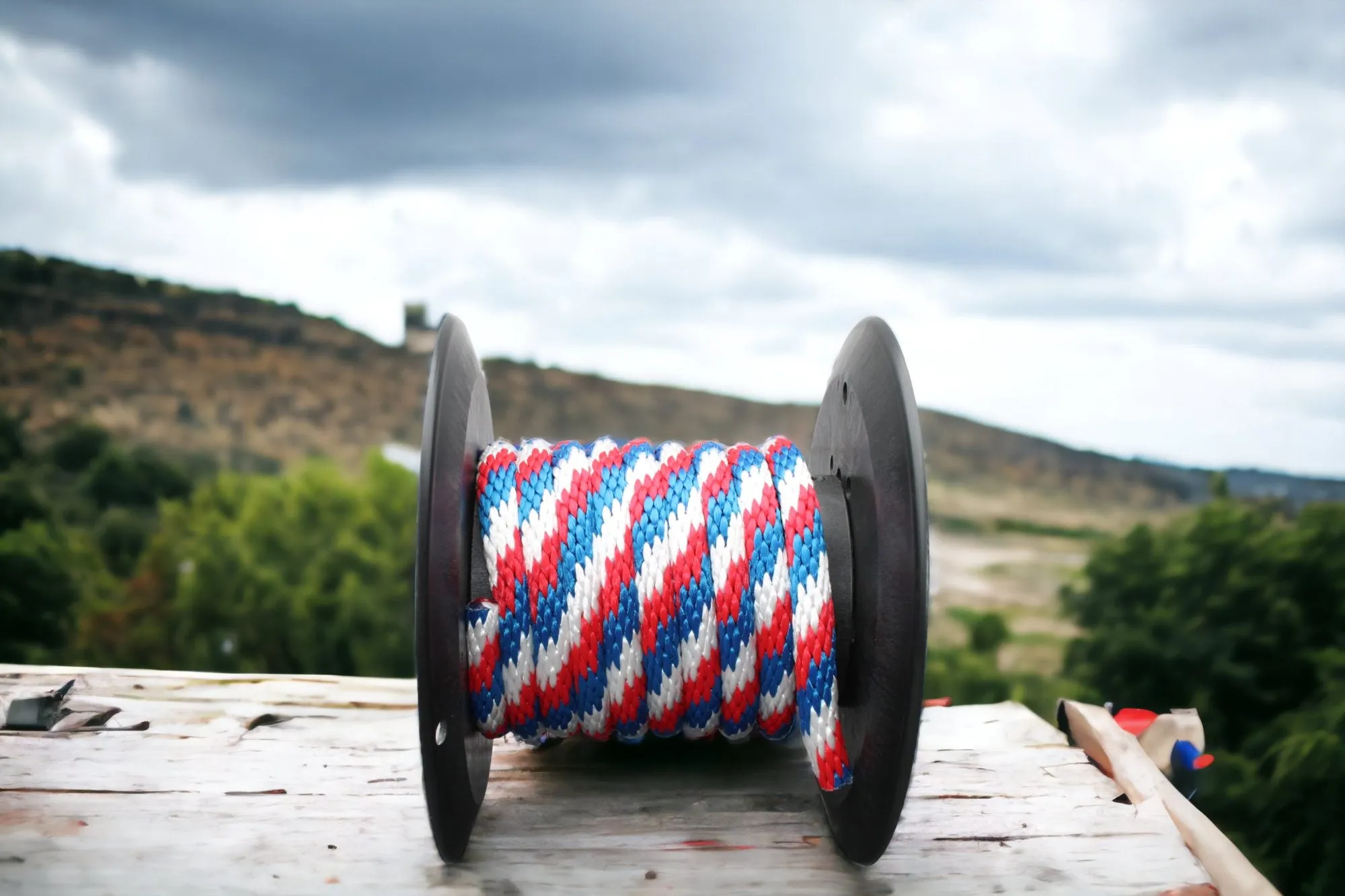 Red White & Blue Solid Braided Multifilament Polypropylene Rope