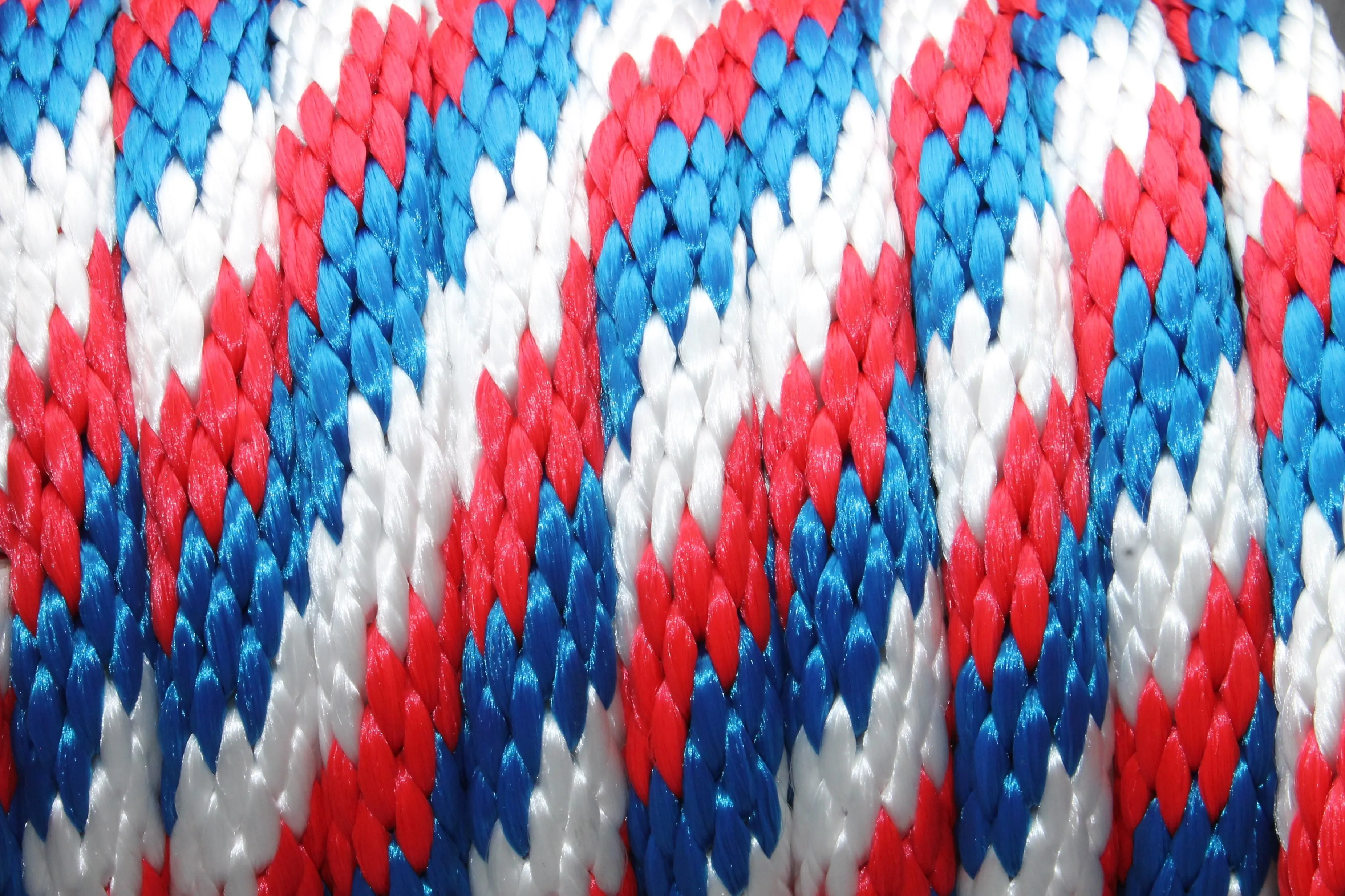 Red White & Blue Solid Braided Multifilament Polypropylene Rope