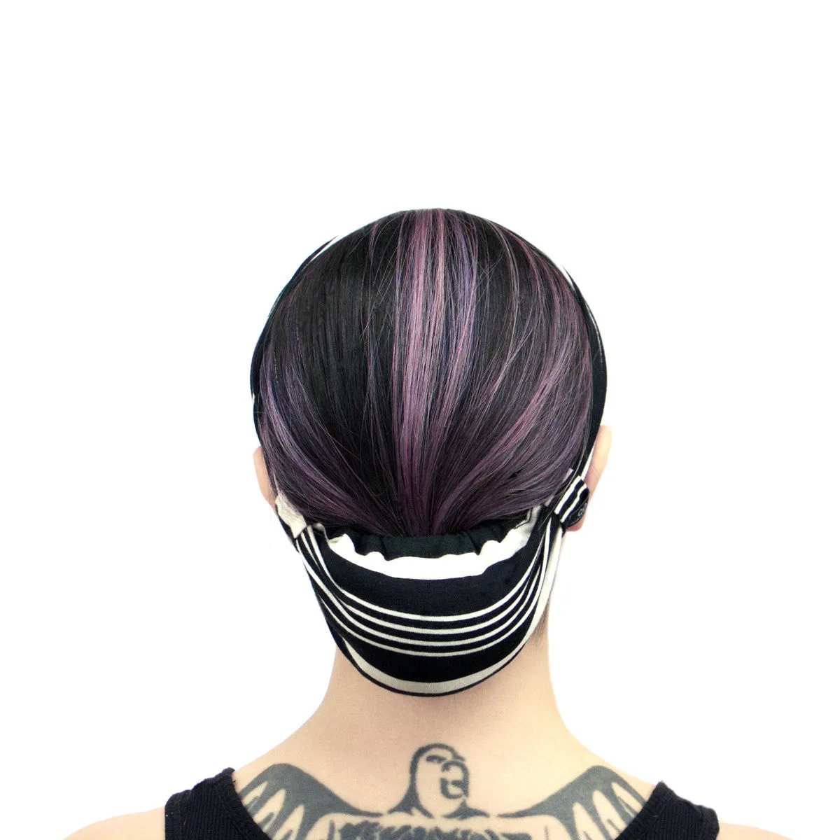 Rokaroo Headband - Black with Varied White Stripes