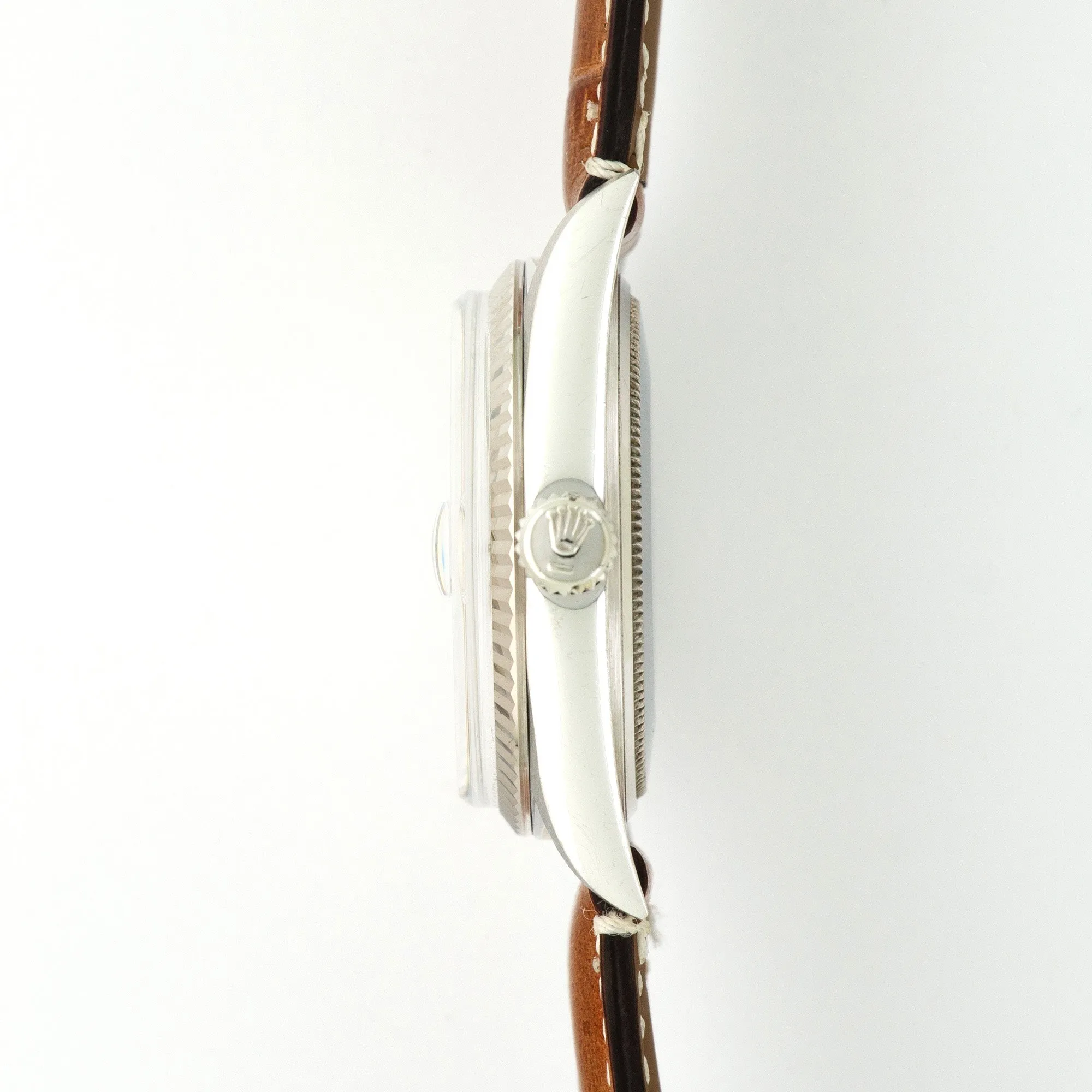 Rolex White Gold Day-Date Linen Dial Watch Ref. 1803