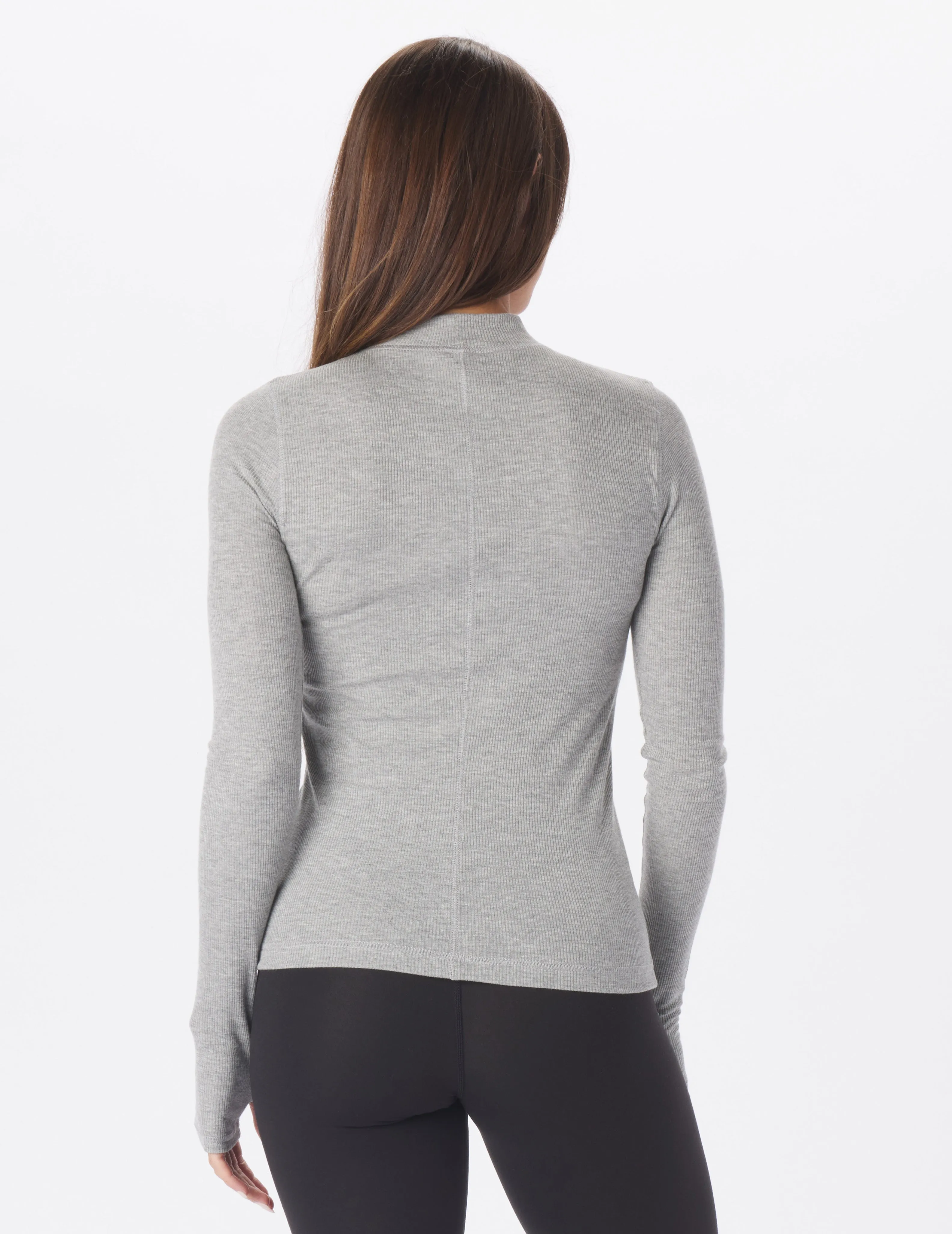 Ruby Mock Neck Long Sleeve: Silver Fog