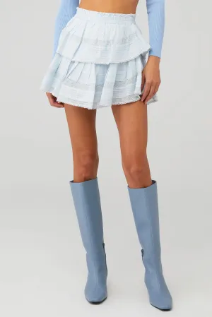 Ruffle Mini Skirt - Horizon Blue Hand Dye
