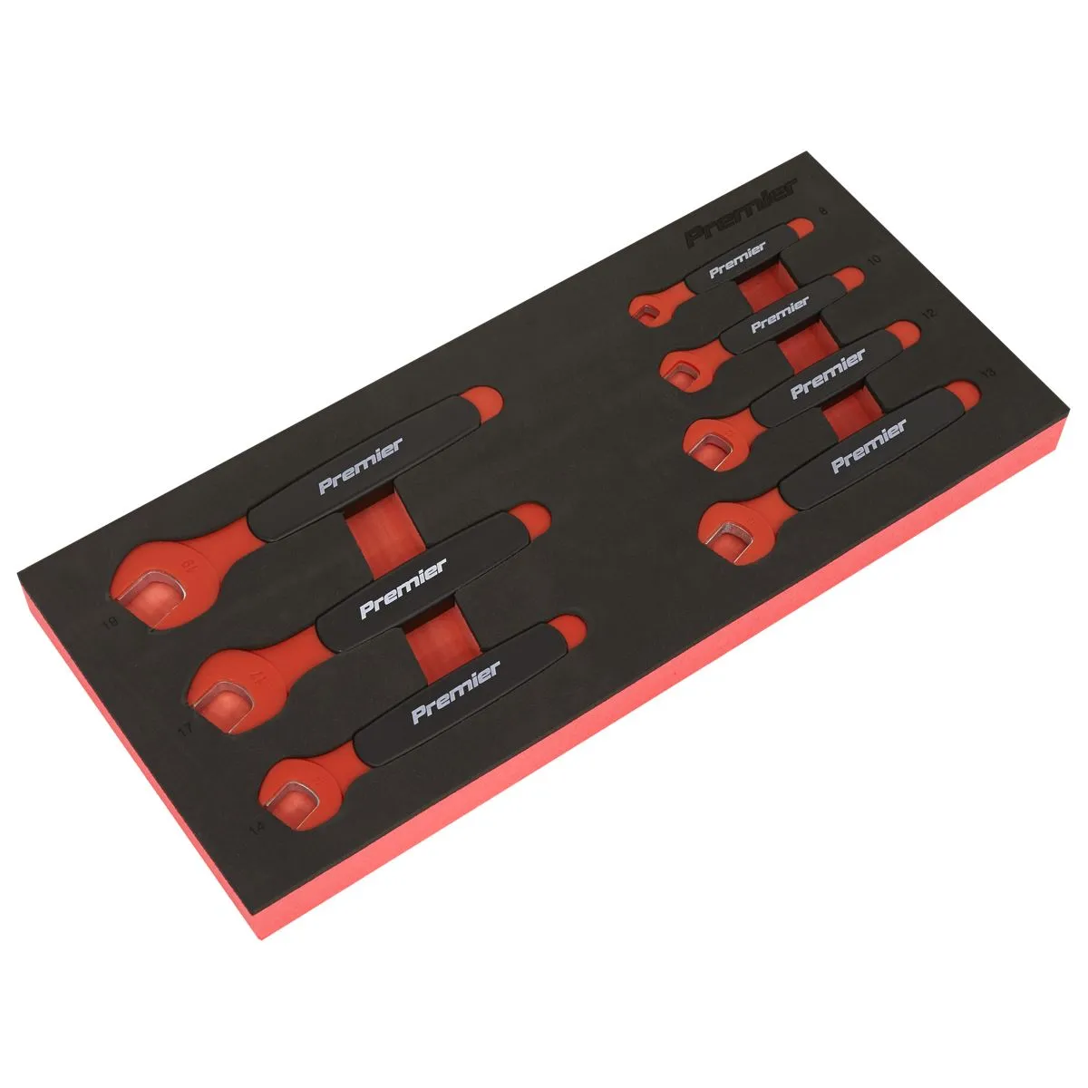 Sealey Premier Insulated Open-End Spanner Set with Tool Tray 7pc VDE Approved