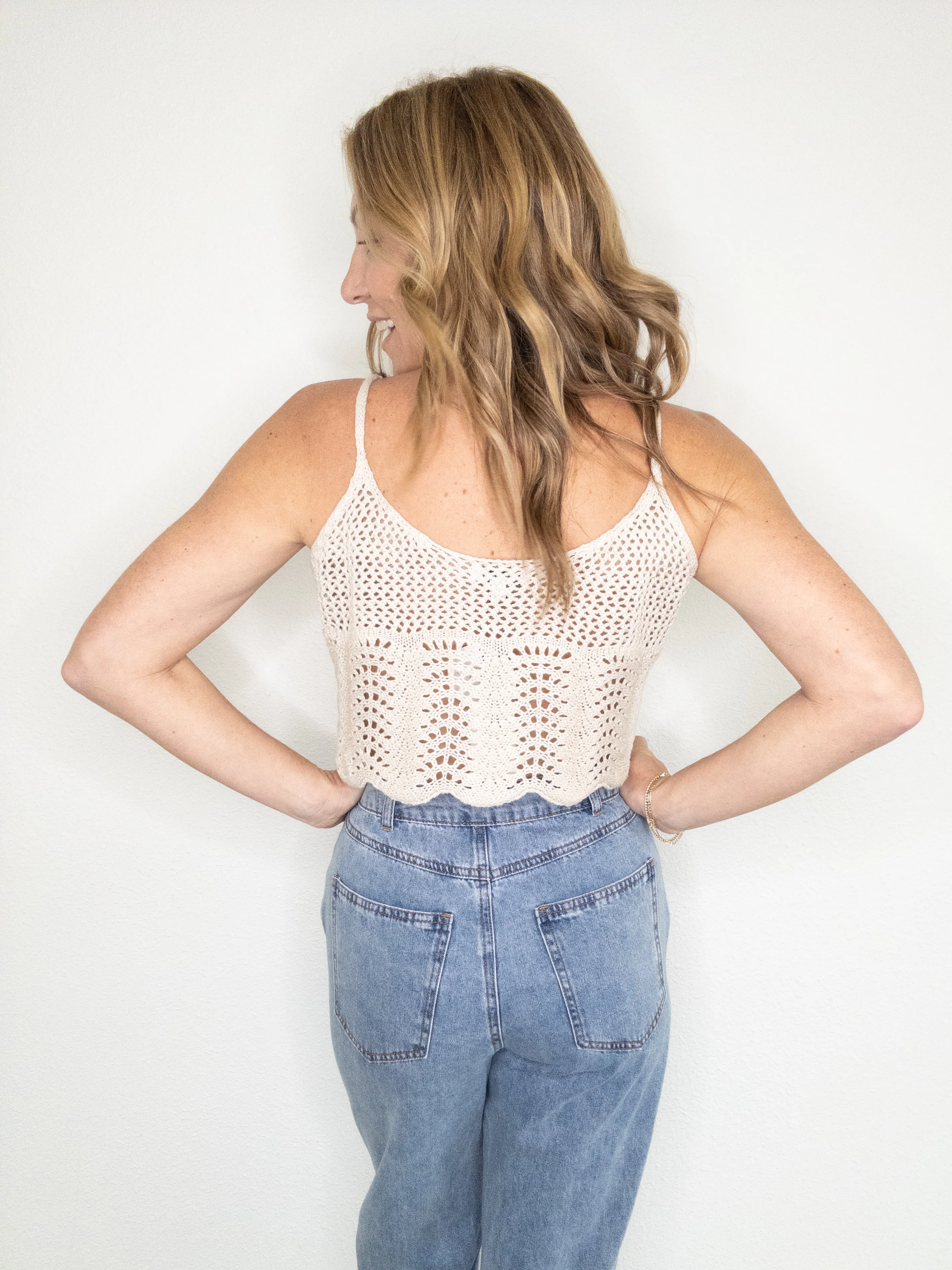 Seashell Crochet Crop Tank
