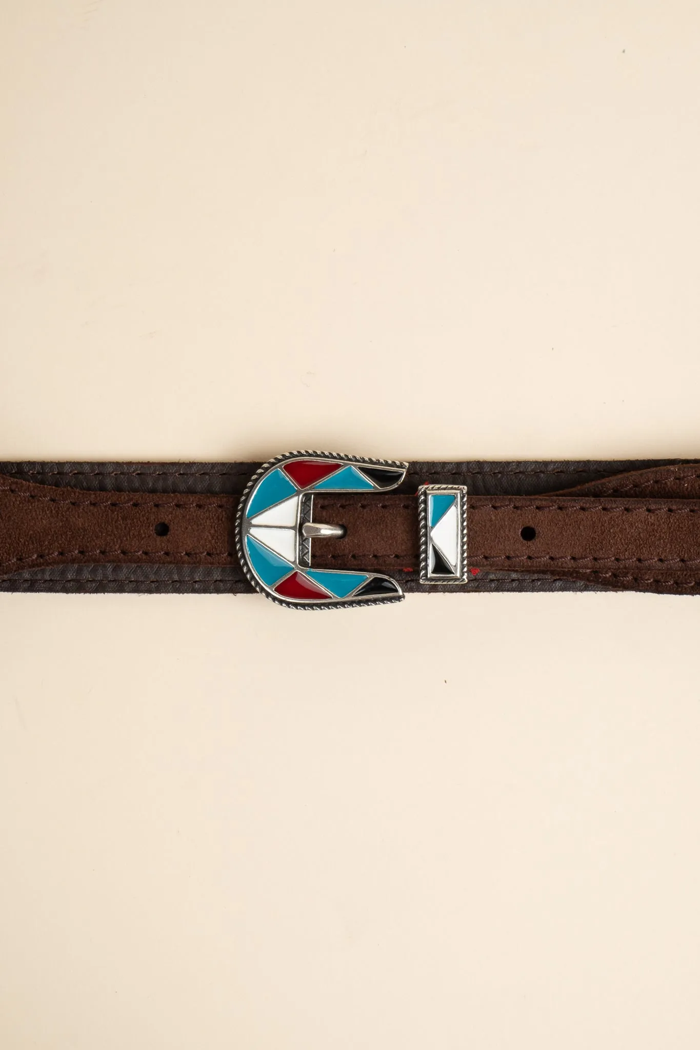 Shaped Mosaic Belt - Walnut