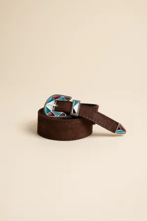 Shaped Mosaic Belt - Walnut