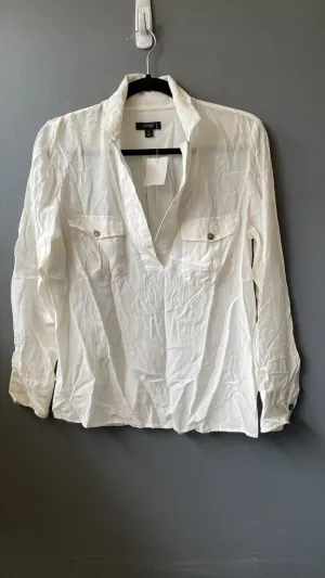 Silk Pocket Popover Blouse