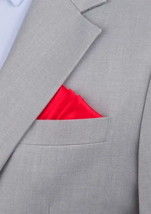 Silk Satin Chili Red Pocket Square