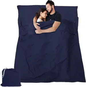 Sleeping Bag Liner and Camping Sheet, Camping & Travel Sheets for Adults, Lightweight Double Sleep Sack for Outdoor Travel Hiking Hotels Picnics