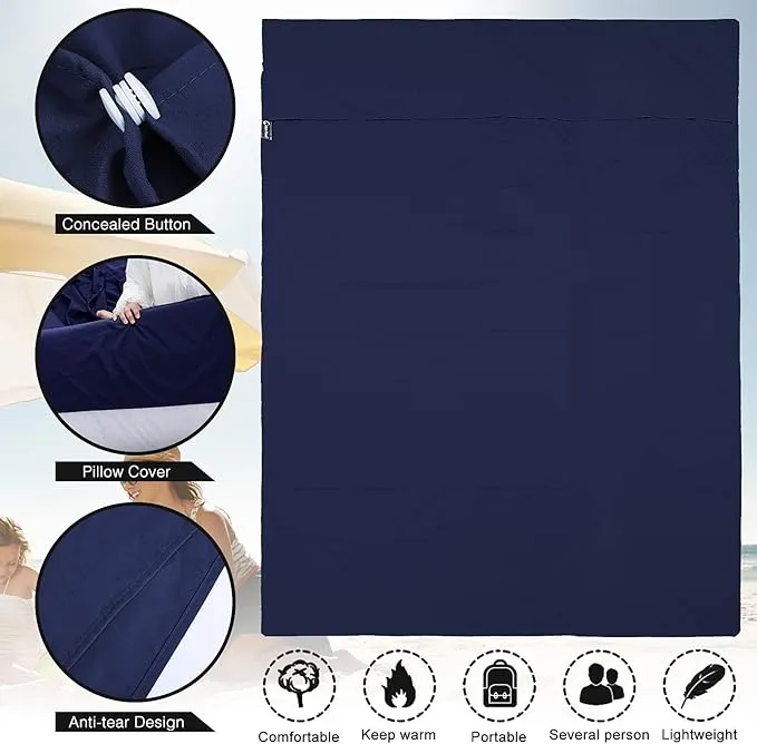 Sleeping Bag Liner and Camping Sheet, Camping & Travel Sheets for Adults, Lightweight Double Sleep Sack for Outdoor Travel Hiking Hotels Picnics