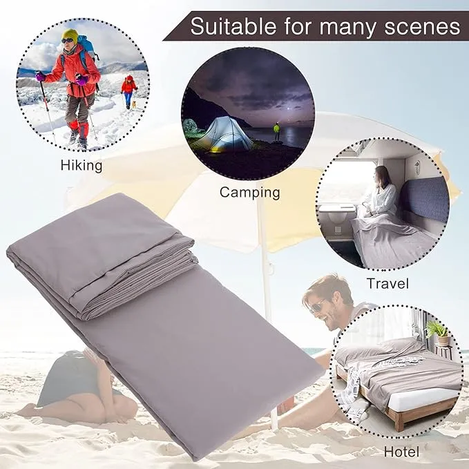 Sleeping Bag Liner and Camping Sheet, Camping & Travel Sheets for Adults, Lightweight Double Sleep Sack for Outdoor Travel Hiking Hotels Picnics