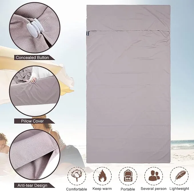 Sleeping Bag Liner and Camping Sheet, Camping & Travel Sheets for Adults, Lightweight Double Sleep Sack for Outdoor Travel Hiking Hotels Picnics