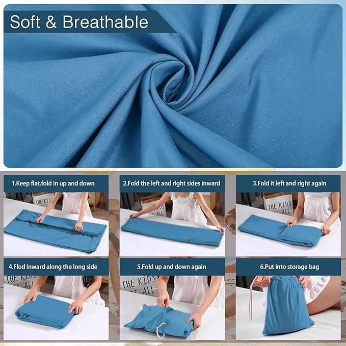 Sleeping Bag Liner and Camping Sheet, Camping & Travel Sheets for Adults, Lightweight Double Sleep Sack for Outdoor Travel Hiking Hotels Picnics