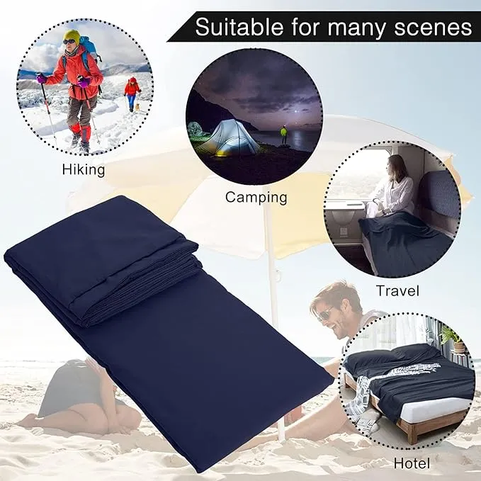 Sleeping Bag Liner and Camping Sheet, Camping & Travel Sheets for Adults, Lightweight Double Sleep Sack for Outdoor Travel Hiking Hotels Picnics