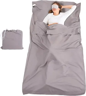 Sleeping Bag Liner and Camping Sheet, Camping & Travel Sheets for Adults, Lightweight Double Sleep Sack for Outdoor Travel Hiking Hotels Picnics