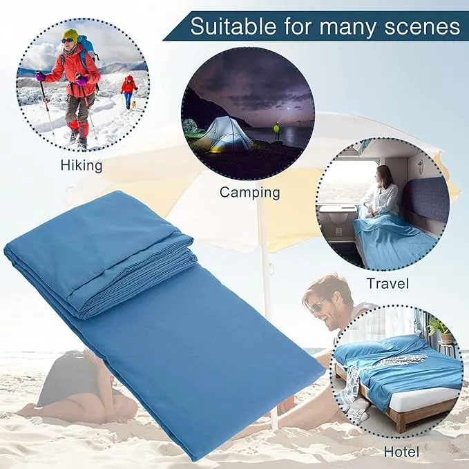 Sleeping Bag Liner and Camping Sheet, Camping & Travel Sheets for Adults, Lightweight Double Sleep Sack for Outdoor Travel Hiking Hotels Picnics