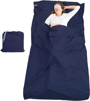 Sleeping Bag Liner and Camping Sheet, Camping & Travel Sheets for Adults, Lightweight Double Sleep Sack for Outdoor Travel Hiking Hotels Picnics
