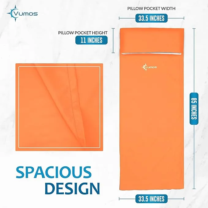 Sleeping Bag Liner and Camping Sheet – Silk Like Material for Travel - Has Full Length Zipper